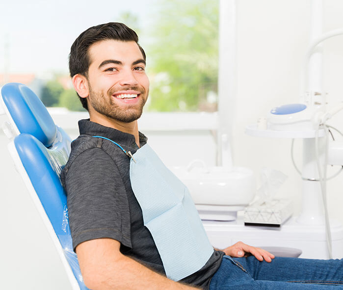 man at the dentist