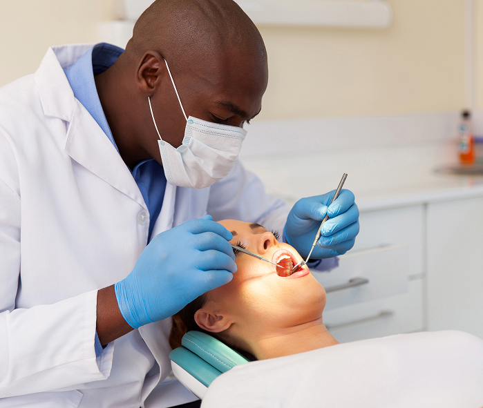 dentist working on patient